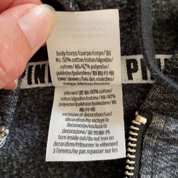 PINK VICTORIA’S SECRET MARLED GRAY HOODIE - Picture 15 of 15